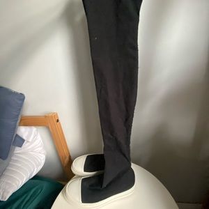 - Rick Owens Drkshdw stocking over the knee boots.